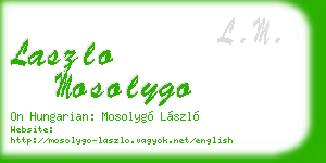 laszlo mosolygo business card
